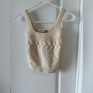 J.Crew Re-Imagined Cable Knit Sweater Tank Top Ivory Cream XXS
